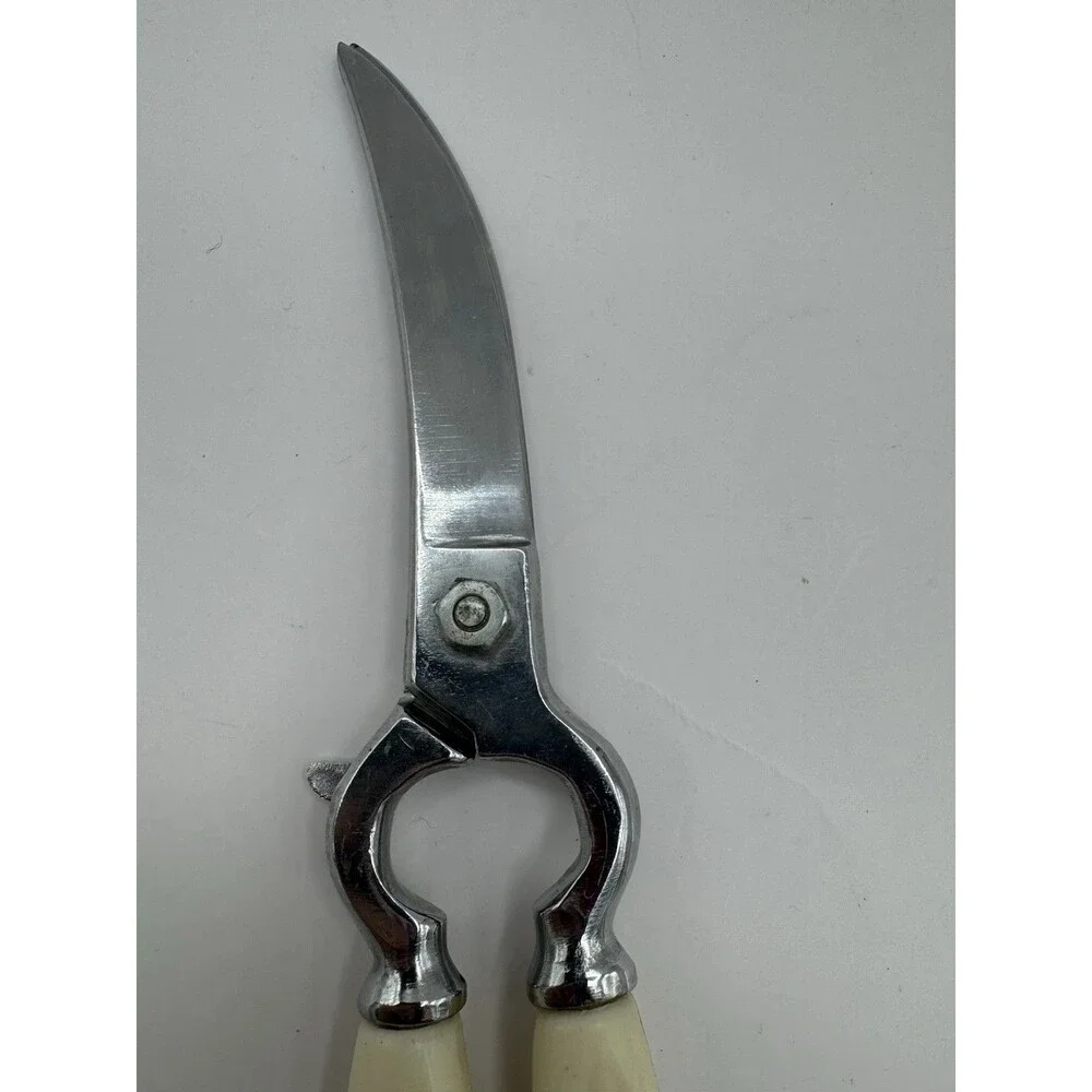 Poultry Shears Vintage Made In Italy Off White Handle